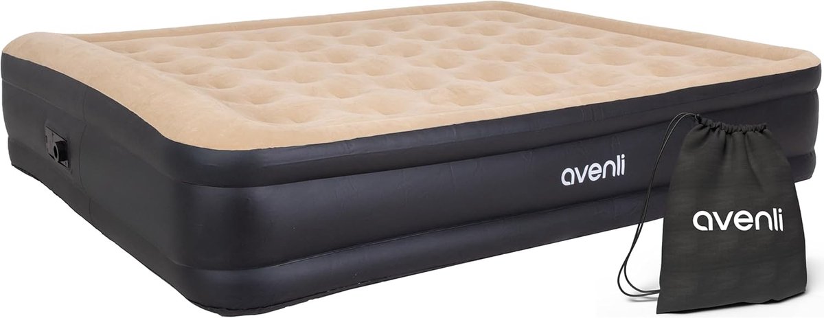 Inflatable Double Bed - Self-Inflating Air Mattress 203 x 157 x 47 cm with Built-in Pump