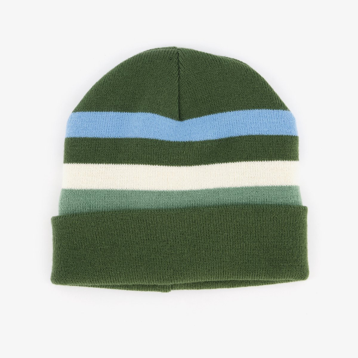 Gebreide jongens muts met teddyvoering groen blauw - 100% Acryl - Extra zacht