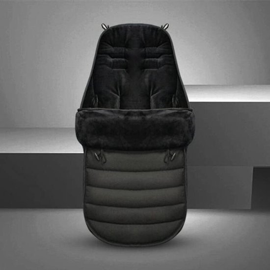 PromoHome Baby Voetenzak voor Kinderwagen Winter - Waterdichte Voetenzak met Capuchon en Ritssluiting - Afneembaar en Wasmachinebestendig - Geschikt voor Buggy en Autostoel - Zwart — afbeelding 4