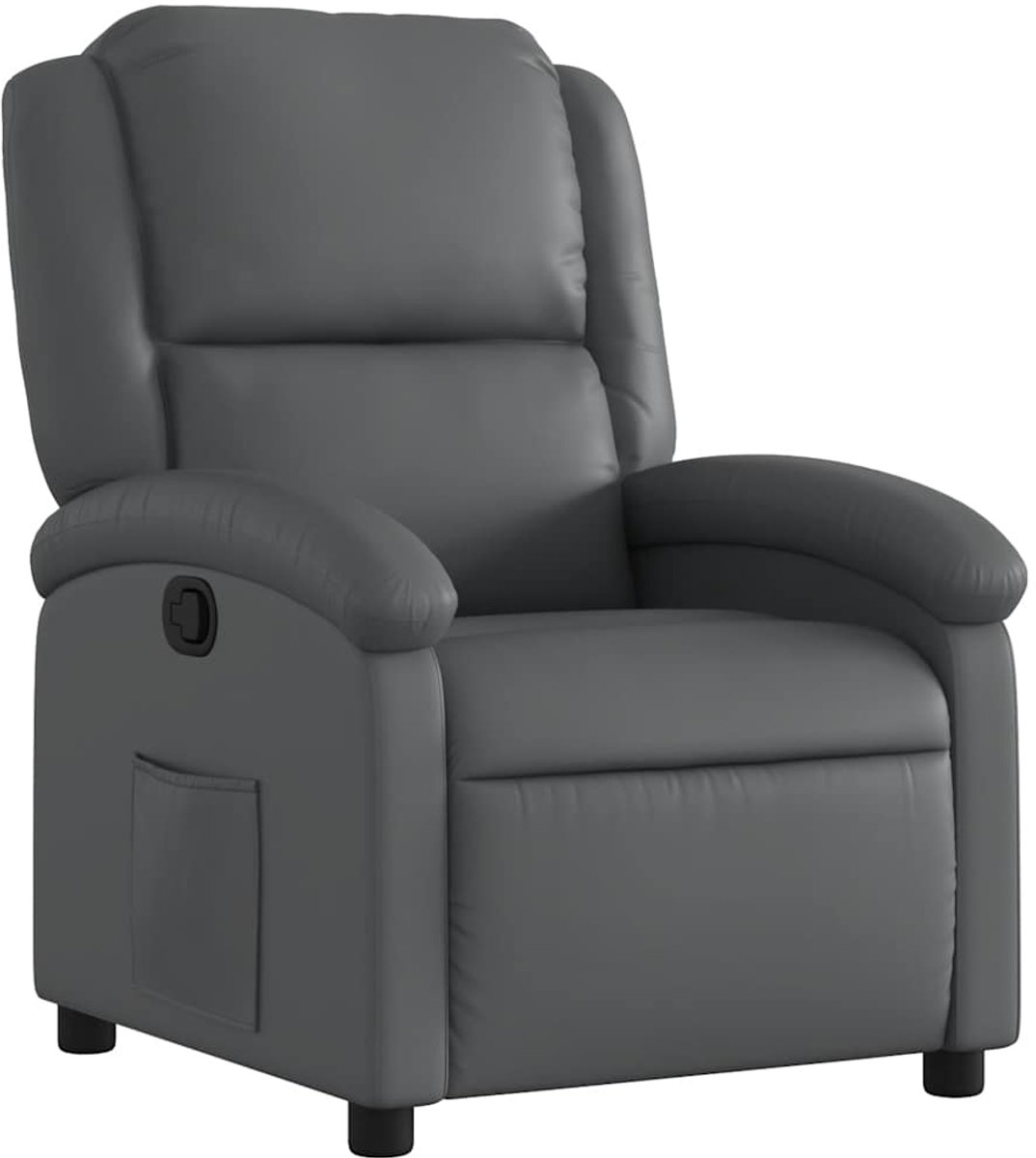 vidaXL Fauteuil - verstelbaar - kunstleer - grijs