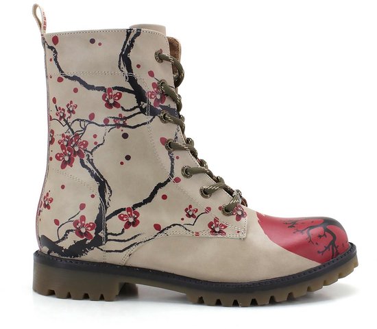 Bottes à lacets pour femmes Goby Cherry Blossom - Cuir végétalien Handgemaakt - Taille 37