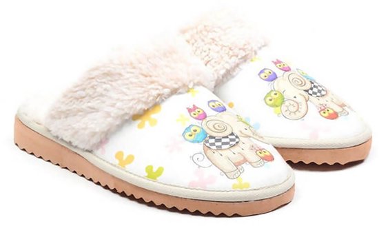 Pantoufles pour femme Goby Snail & Owl - Cuir vegan - Handgemaakt - Taille 41