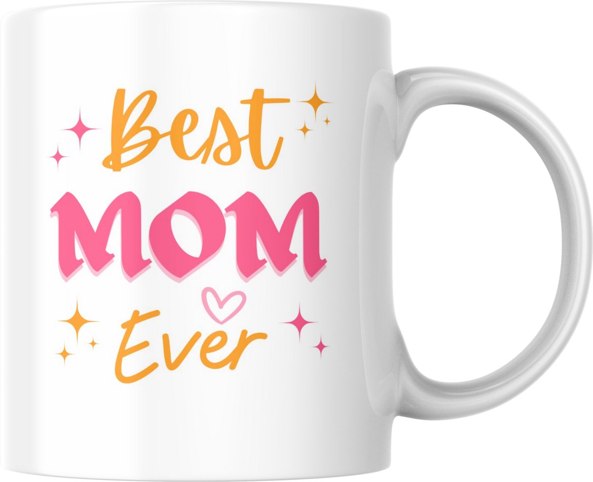 Mok 330ml – Best Mom Ever – Moederdag cadeau – Dubbelzijdig bedrukt – Keramische koffiemok - Koffie - Thee