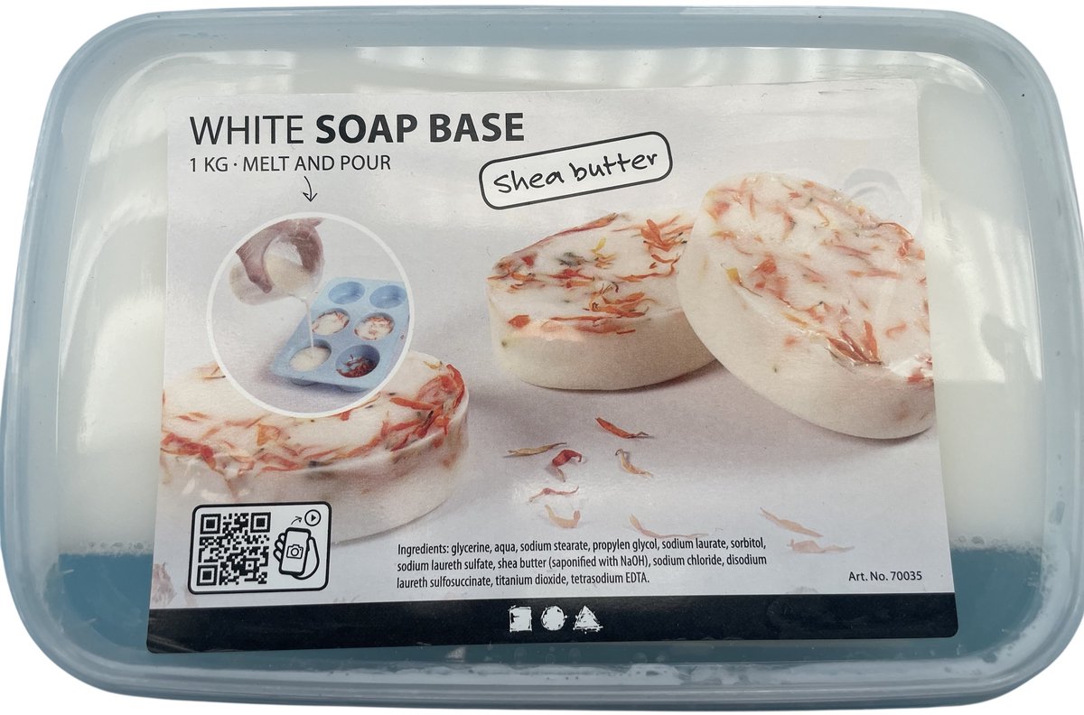 Zeep Basis Shea Butter 1kg Wit