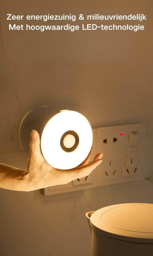 Re-purelife® Plug-in Bewegingssensor Nachtlampje Set van 2 Stuks - Automatisch Aan/Uit, 3 Kleurtemperaturen - Handige en Veilige Verlichting voor in het Donker voor Slaapkamer, Hal en Trap - Energiezuinige LED - Wit van Re-purelife® — afbeelding 2