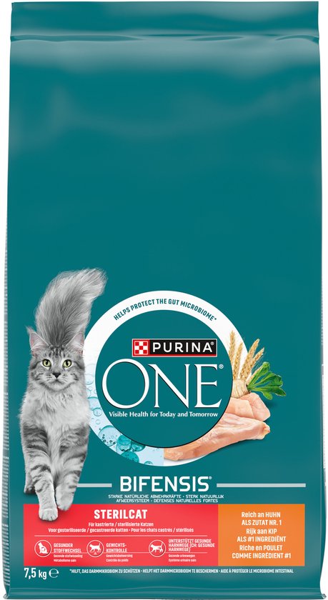 PURINA ONE Sterilcat - Kattenbrokjes - Kip & Tarwe - 7.5 kg