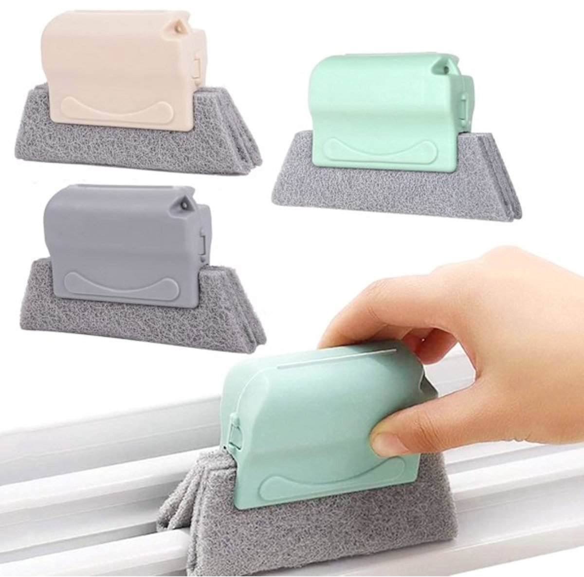 Raamreinigingsborstels - Voor elke hoek en kier - 3-pack - Groefreiniging