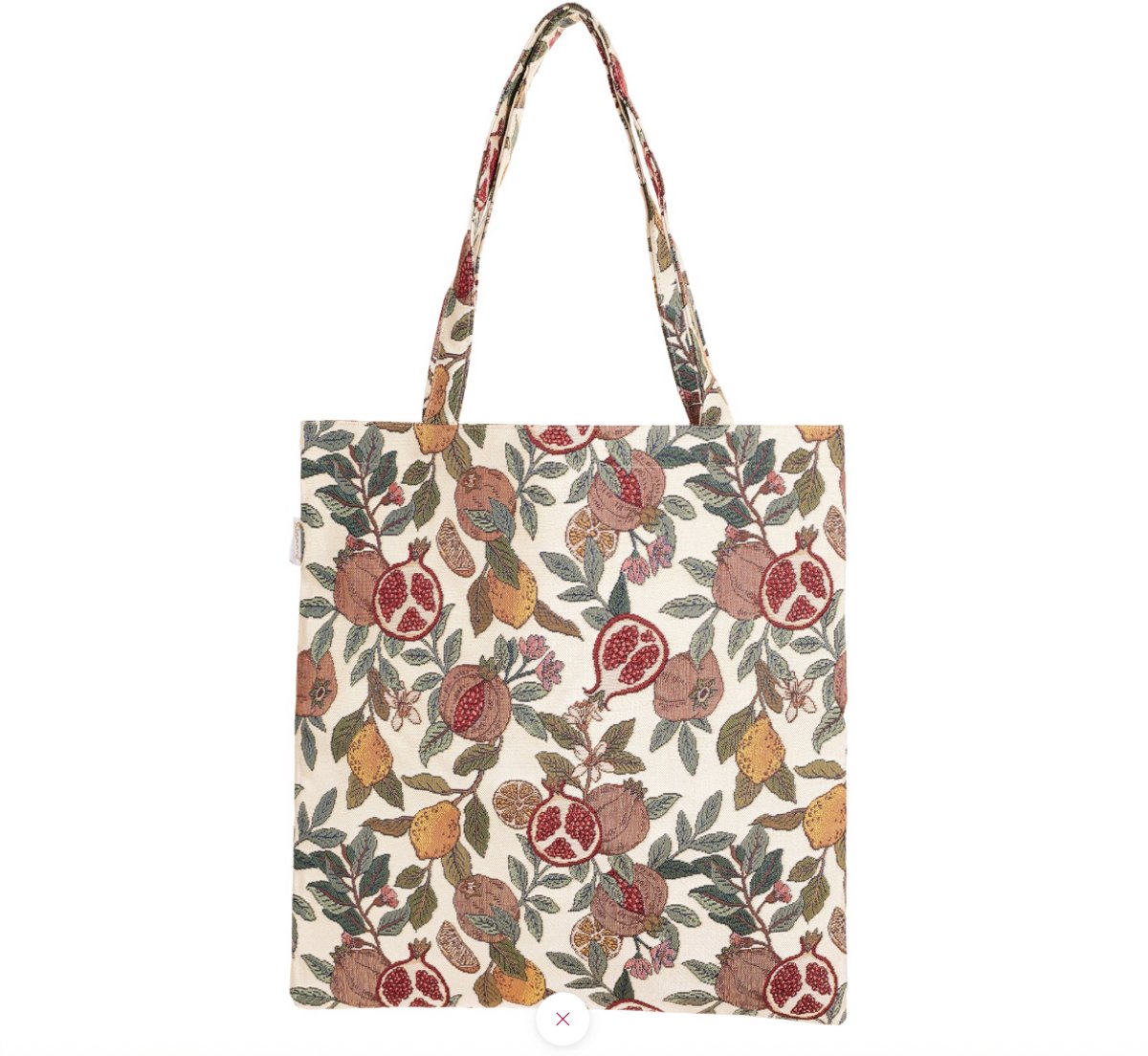 Boodschappentas - Luxe gobelinstof - Flat bag - Pomegranate and Lemon