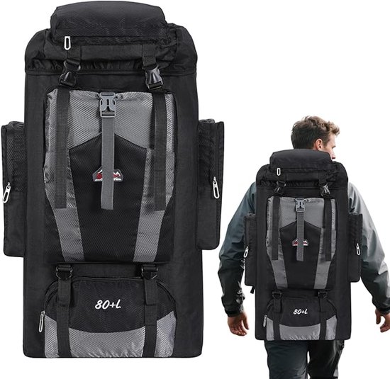 Sac à Dos Randonnée 90 L Imperméable - Compartiments Multiples, Système Dos Aéré - Pour Hommes Et Femmes, Camping, Trek