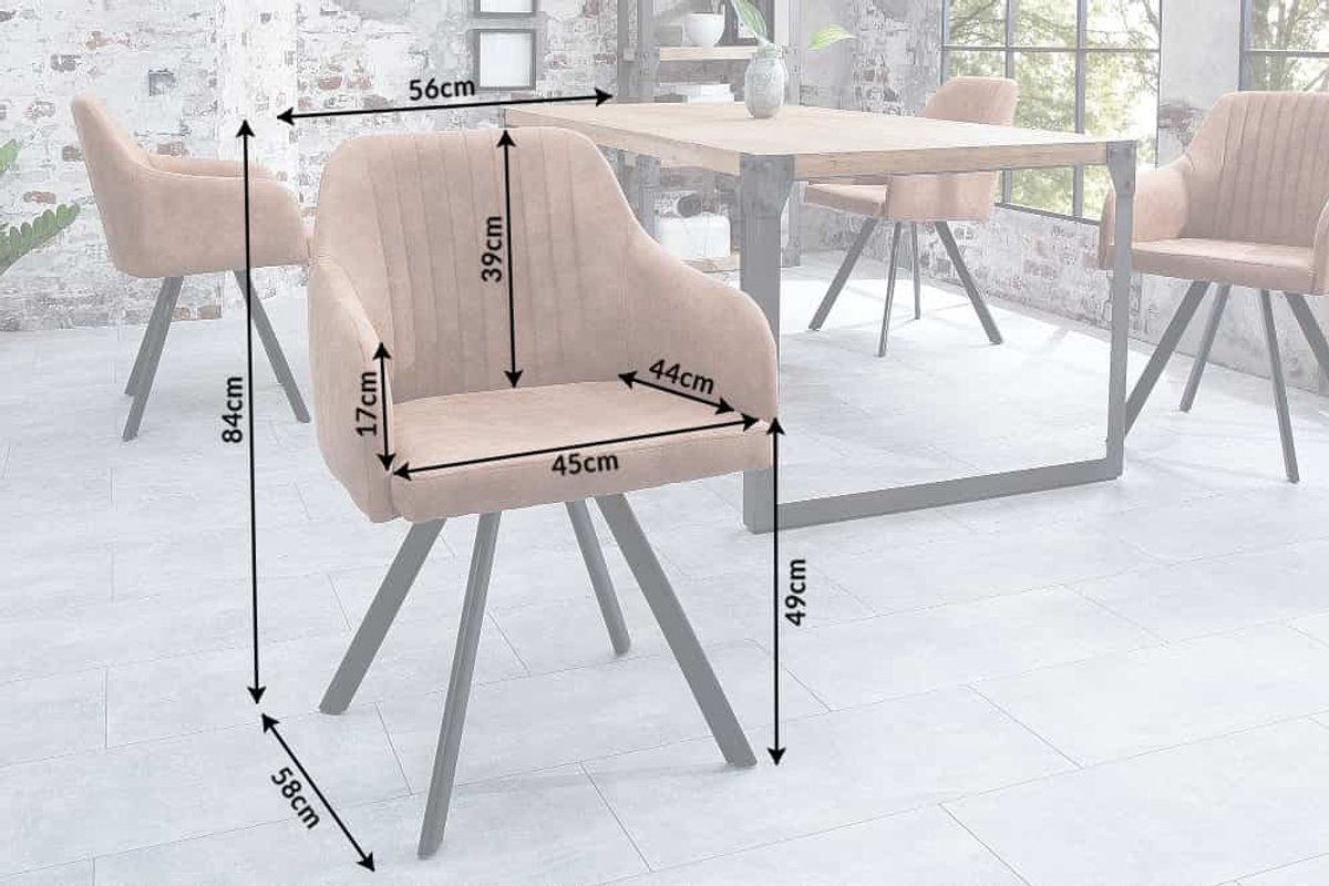 Retro design stoel LUCCA vintage bruin met quilten industrieele stijl - 38308