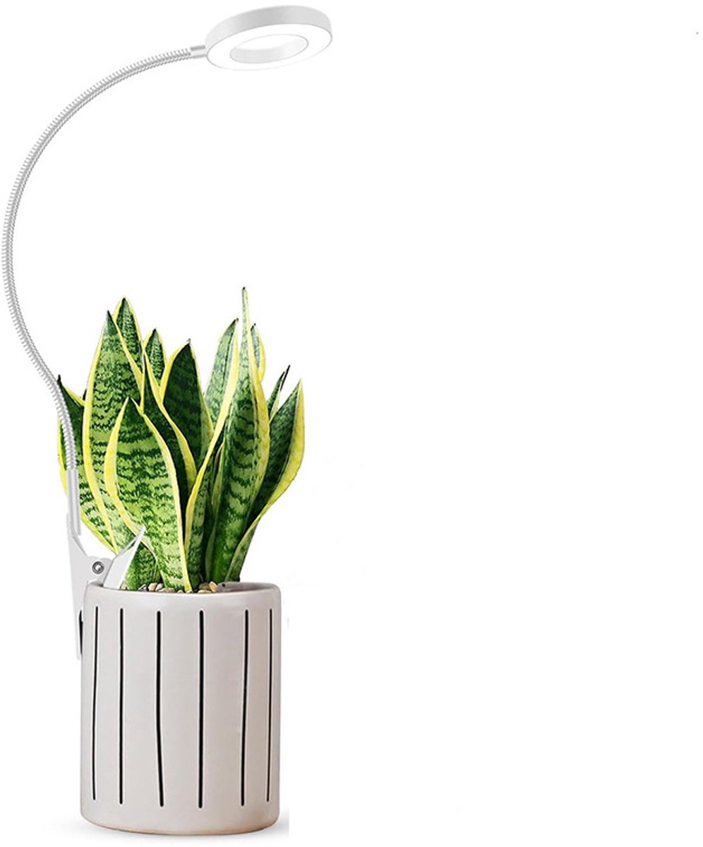 rood, blauw en geel LED-plantengroeilicht met afneembare clip（wit）, full-spectrum bloempotclip, plantenvullamp, in hoogte verstelbare plantenlamp, full-spectrum clip-on plantengroeilicht met zwanenhalsbuis