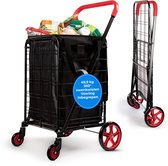 HOMCOM Chariot de courses pliable caddie de courses avec poignée