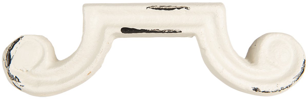 Clayre & Eef Handgreep 12x2x3 cm Wit Metaal