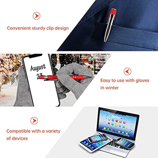 YQ-S025 Balpen Set - 12 stuks - Soft Touch met Stylus - Zwart — afbeelding 5