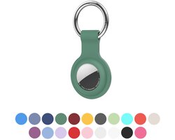 JUALL Sleutelhanger Geschikt voor Apple AirTag (2) - Beschermende Siliconen Houder & Hoesje - Groen