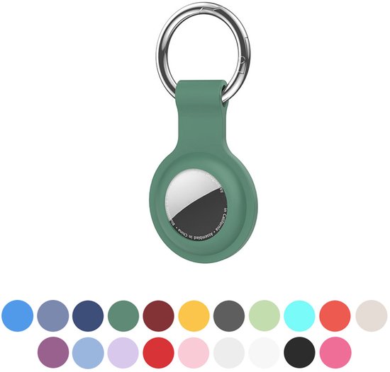 JUALL Sleutelhanger Geschikt voor Apple AirTag - Siliconen Houder, Hoesje, Hanger - Groen