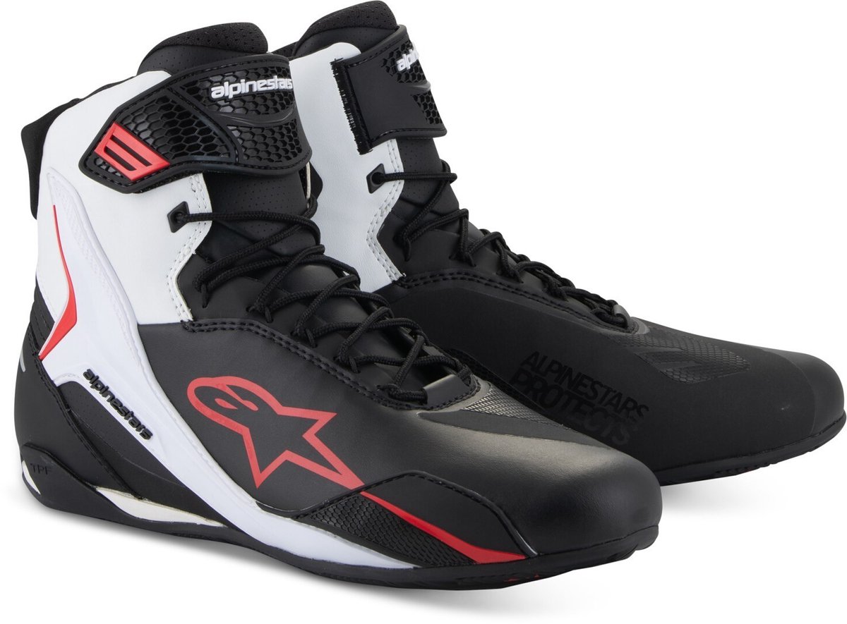 Alpinestars Faster-4 Zwart Wit Rood Motorschoenen - Laars