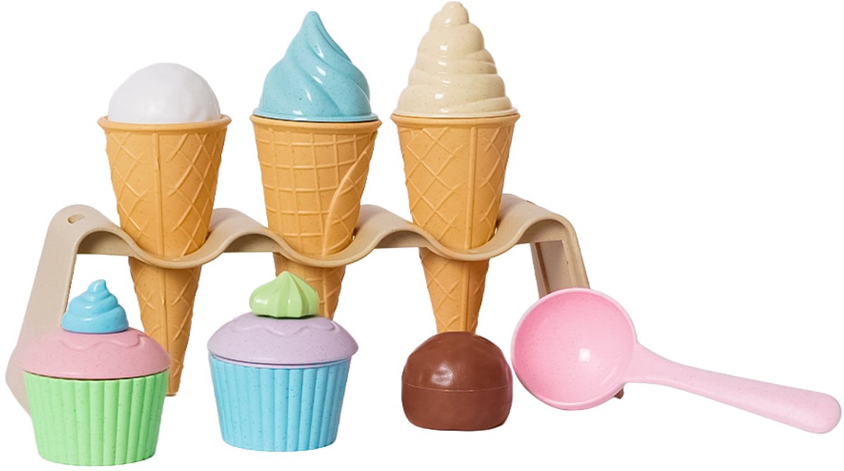 Speelgoedtopdeals BIOplastic Ijssalon - Educatief speelgoed - 11-delig