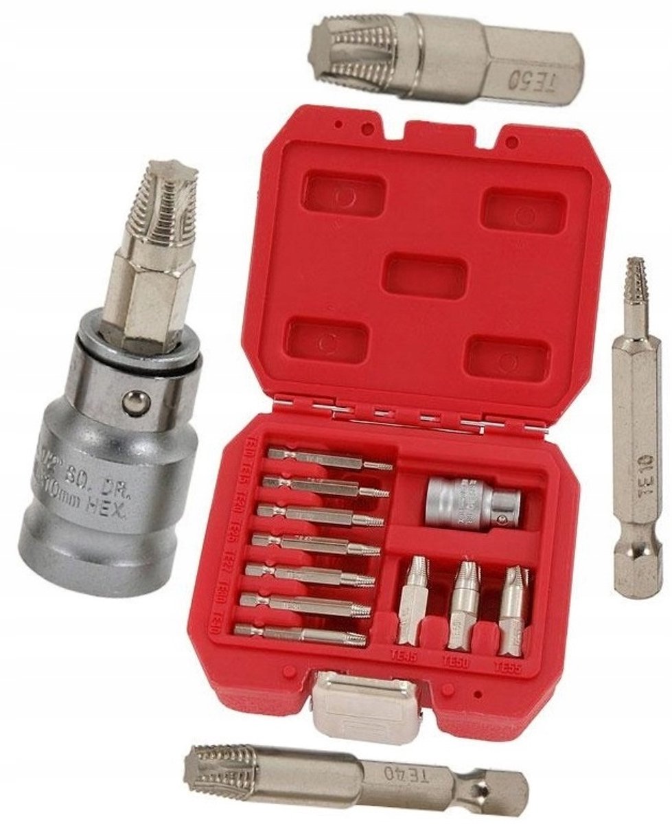 Neilsen Torx Schroef Bit Set T10-T55 voor Beschadigde Schroeven