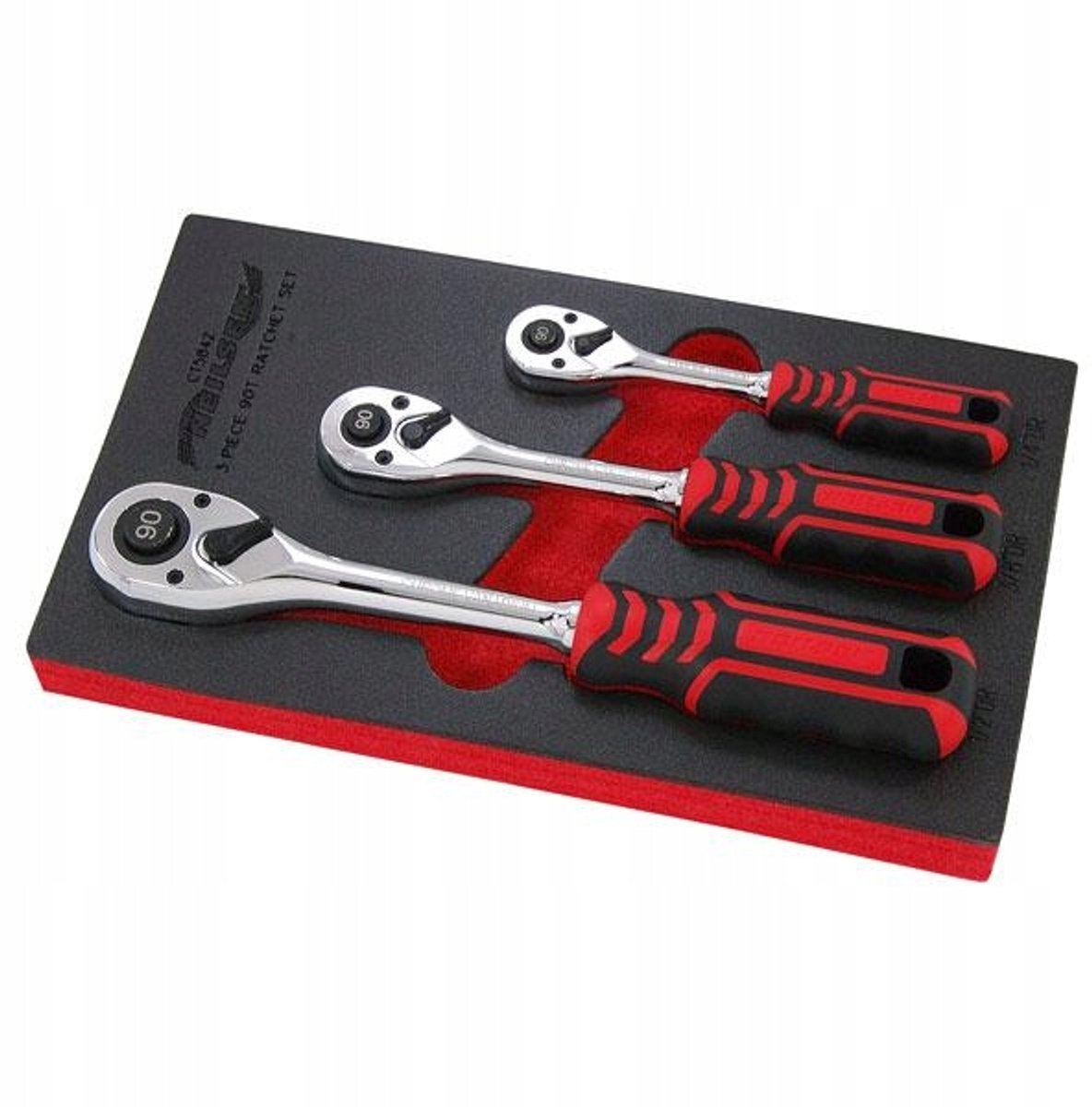 Neilsen Ratel Set 90 Tanden 1/4, 3/8, 1/2 Inch - 3 Onderdelen