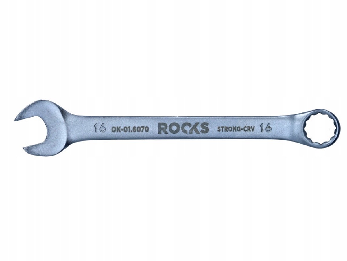 ROOKS Ringsleutel 16 mm, 31CrV3 staal, dubbel chroom, DIN 3113A
