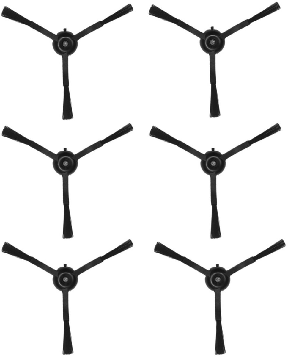 4 Stuks Zijborstels geschikt voor Roborock Q8 Max veegrobots - Stofzuiger onderdeel - Driehoekige borstel - Accessoires - Zwart