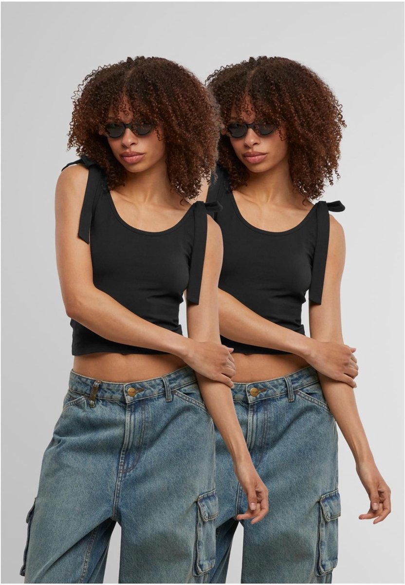 Urban Classics Tied Basic Jersey Crop top 4XL Zwart