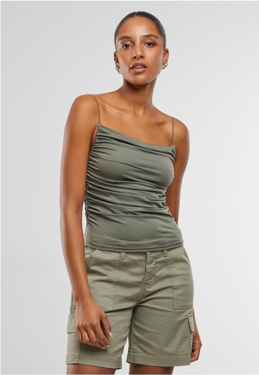 Urban Classics Waterfall Jersey Mouwloze top S Olijfgroen