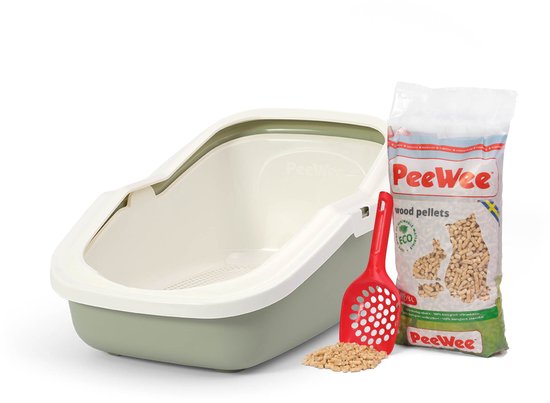 PeeWee EcoMinor kattenbaksysteem salie groen