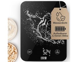 LEBENLANG - Keukenweegschaal Digitaal - Keukenweegschaal – Waterdicht & USB Oplaadbaar (Inclusief Kabel) – Tot 10 kg – Nauwkeurige Voedsel- Bakweegschaal – Elektronische Keukenweegschaal