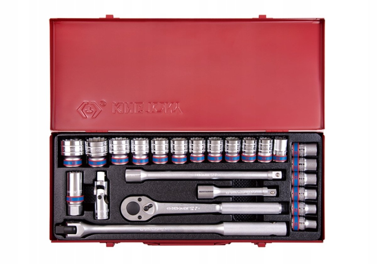 King Tony 24-delige Doppenset 1/2" 10-32mm met Ratel & Accessoires