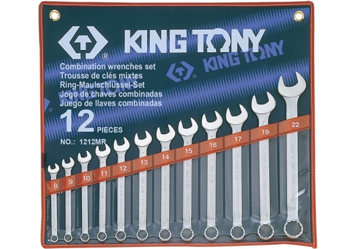 King Tony Ring- en steeksleutelset 12-delig 8-22mm in etui