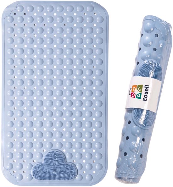 Antislip Douchemat Grijs 40×70 cm – Met 365 Sterke Zuignappen & Massagezones – Wasbaar & Veilig – Comfortabele Badmat voor Badkamer en Douche – Eosell®