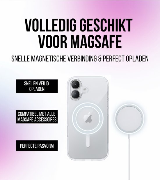 Coque CTN Transparente - Adaptée à iPhone 17 - Avec Protecteur d'écran - Compatible MagSafe - Antichoc - Coque rigide