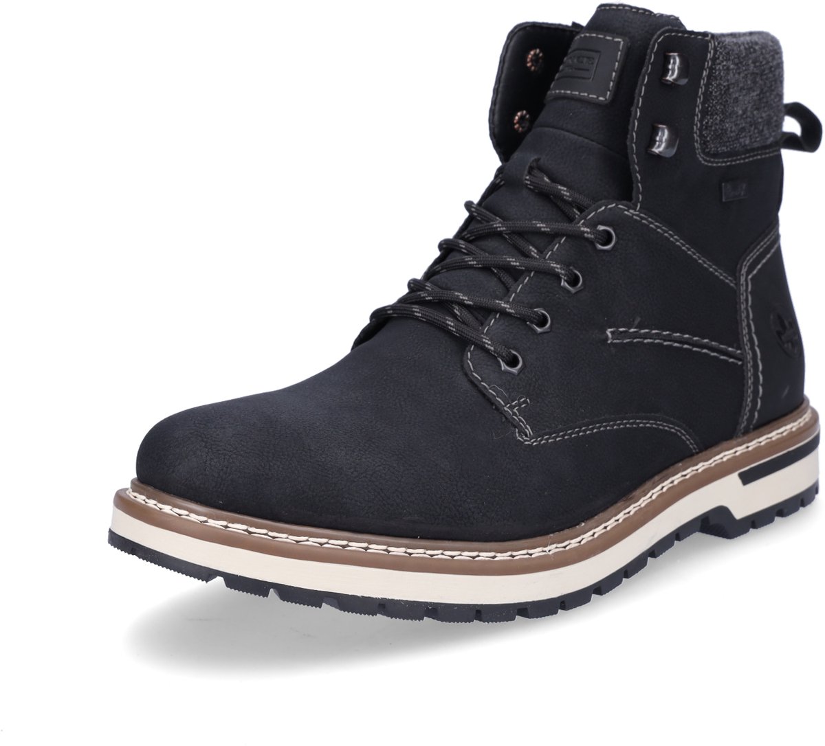 Rieker heren veterboot zwart