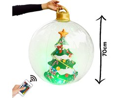 kerstdecoratie - opblaasbare kerstbal - LED verlichting - kerstboom - kerstbal