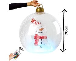 kerstdecoratie - opblaasbare kerstbal - LED verlichting - sneeuwpop - kerstbal