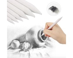 Premium Doezelaar - 6 Stuks - 6 Verschillende Maten - Wit Gumpotlood - Blender potlood - Tekenen & Schilderen - Tekenhulpmiddelen