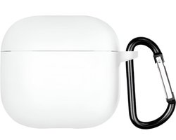 Studio Air® Airpods 4 Hoesje - Met Haak - Soepele Siliconen Case - Wit
