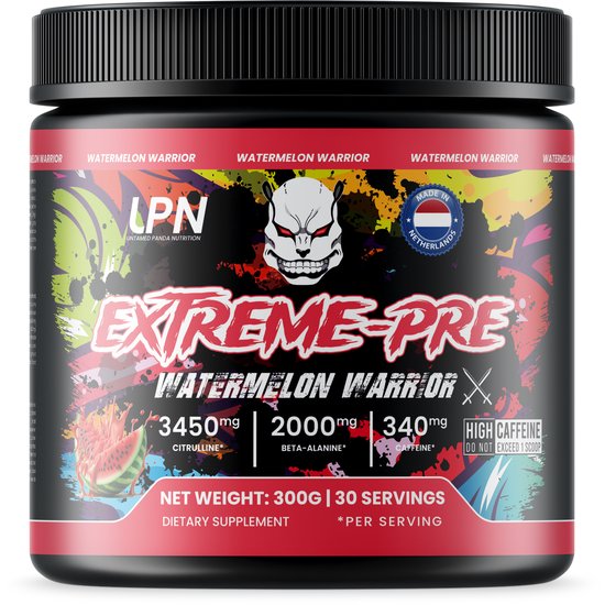 Foto: Upn extreme pre workout watermelon warrior met 3450mg citrulline 340mg cafe ne