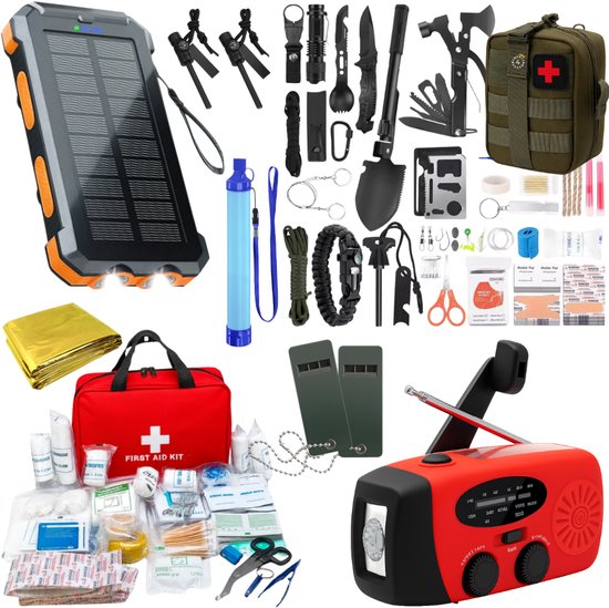 Foto: Twenty4seven ultieme noodpakket voor thuis survival kit overlevingspakket oorlog stroomuitval rampen inc noodradio waterfilter nooddeken noodverlichting etc 