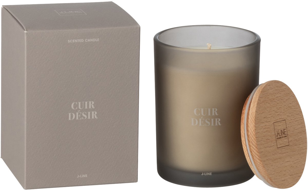J-Line geurkaars Accords Essentiels - Cuir Désir - glas - bruin - 38U