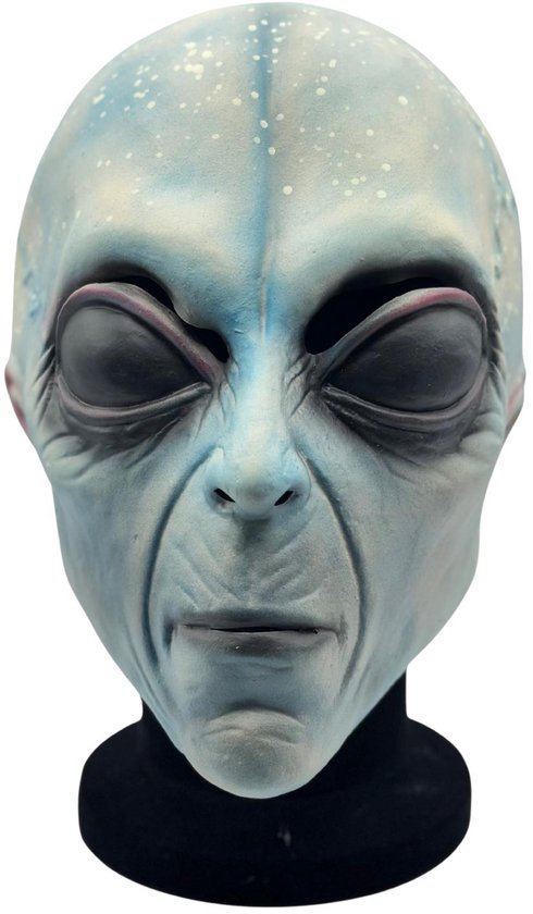 Alien Masker met blauw tinten– Realistisch Latex Masker – Cosplay & Halloween - horror masker