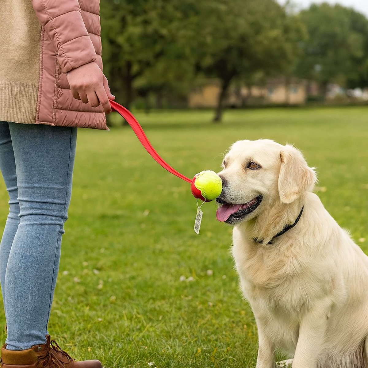 Honden Ballenwerper met Tennisbal – Verre Worpen zonder Inspanning – Speelgoed voor Honden – Rood