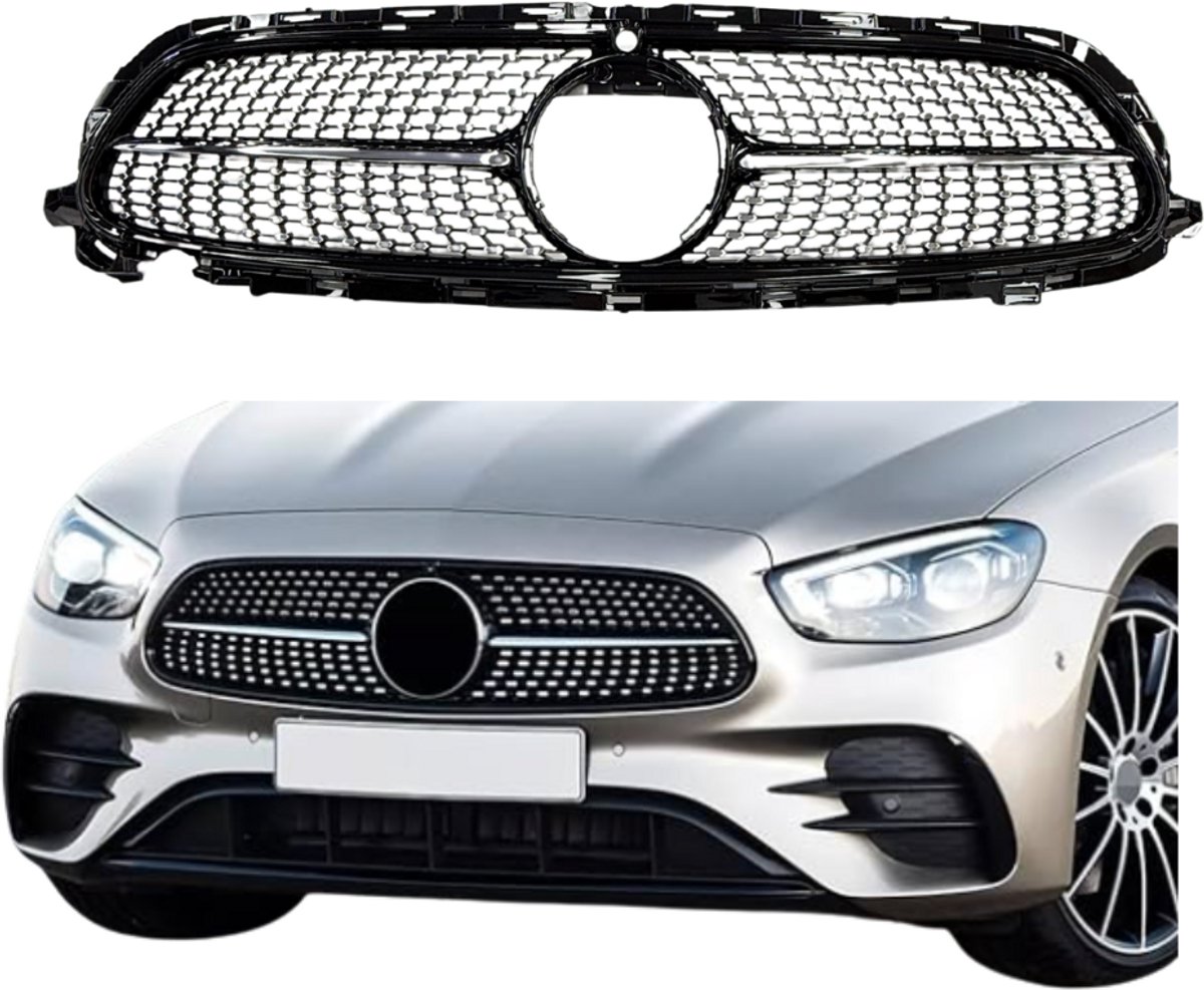 Mercedes E Klasse W213, S213 Facelift (2020-2024) Diamond Style Grill Glans Zwart