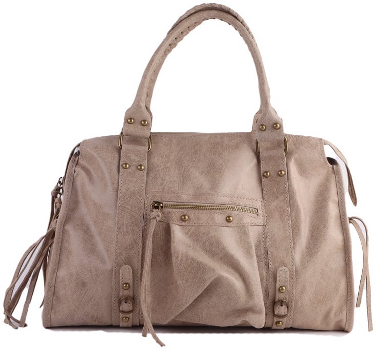 Handtas - Rina - Large - Spazzolato - Echt leer - Taupe