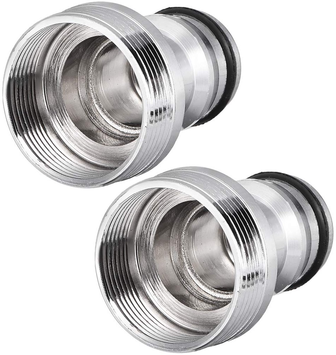 br quick coupling G bus tube adapter garden hose tap 1/2 inch to 3/4 inch M22 to M24-Silver-2pcs