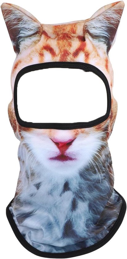 Cat Ski Mask, Breathable Cat Balaclava, 3D Cat Ski Balaclava Mask with Ears, Animal Mask for Riding Sports Outdoor(D