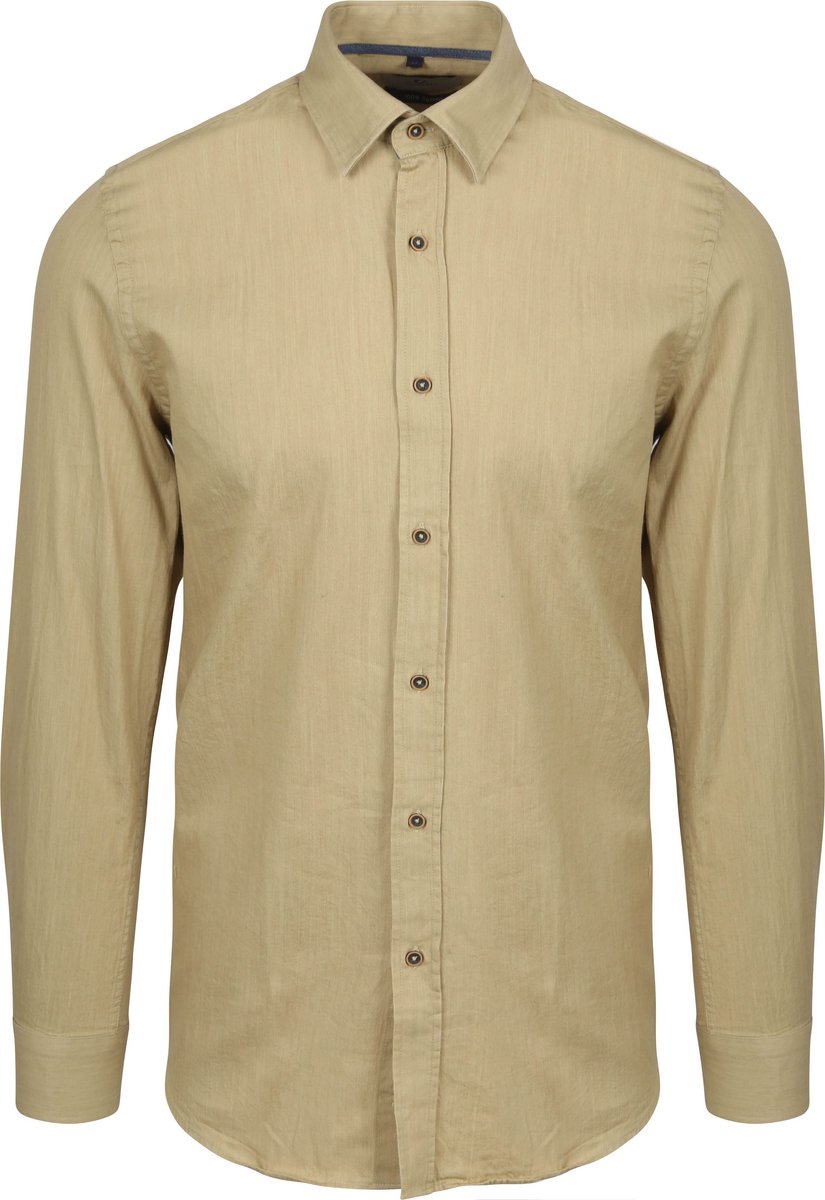 Suitable Overhemd Washed Sand - Maat L - Heren - Casual Shirt