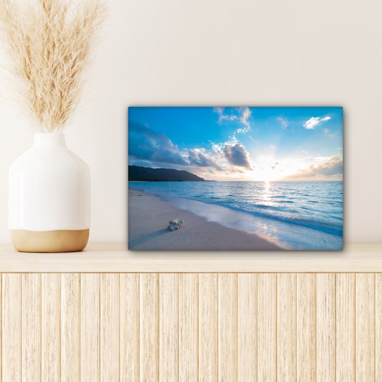 Peintures sur Toile Plage - Mer - Coquillage - 30x20 cm - Décoration murale